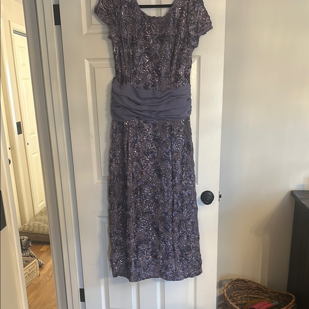 Elegant Purple Lace Dress